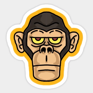 Flat face chimpanzee Sticker